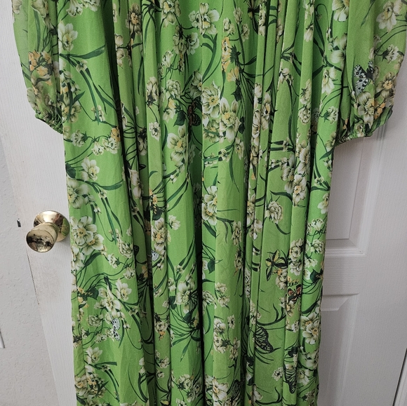 Ienna for Mac Duggal Floral Long Sleeve Chiffon A-Line Gown Sz 14 NWT 56013 - Picture 5 of 14